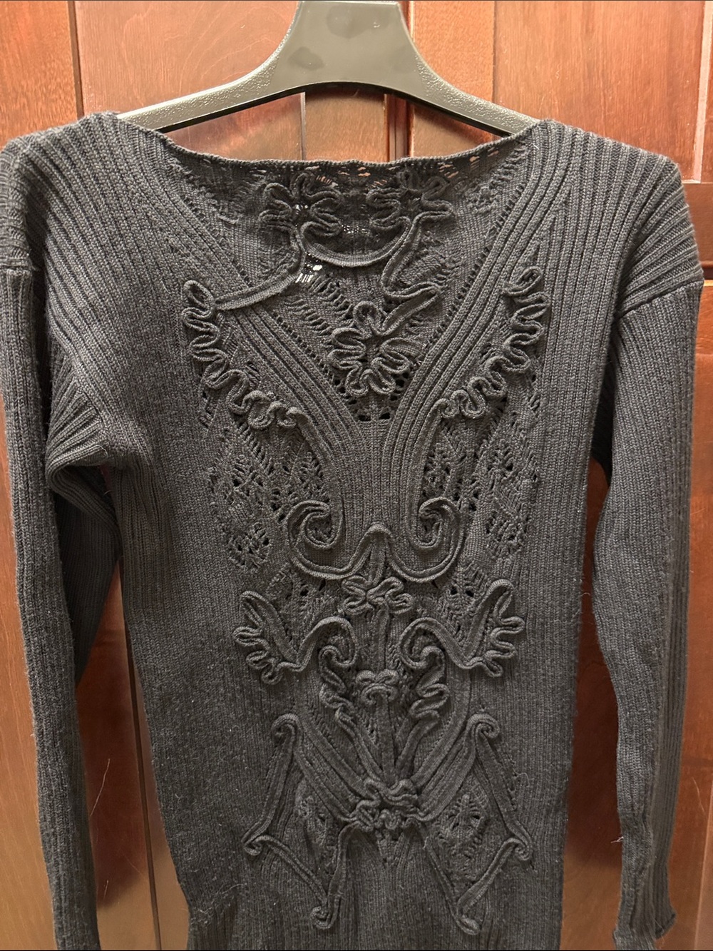 Jean Paul Gaultier vintage Black Women's Embroidered Rib-Knit Sweater